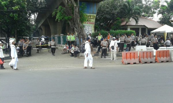 Aparat kepolisian bersiap untuk mengamankan aksi massa "Bela Islam" 4/11 (dok. Arnadi/KM)