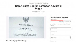 petisi di change.org untuk bima arya cabut larangan asyura