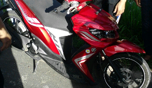 Kondisi Motor yang dikendarai siswi SMA yang menabrak truk di Putussibau, Kalimantan Barat