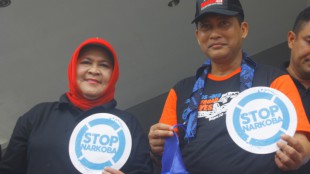 Kepala BNN Budi Waseso beserta Bupati Bogor Nurhayanti pada acara Pra-HANI 2016 di Cibinong, Kamis 24/3 (dok. KM)