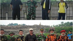 Perwakilan dari institusi-institusi serta Sekber Ormas Bogor Barat yang ikut serta dalam acara Kerja Bakti untuk pembuatan LTH di TPA Galuga, Jumat 11/3 (dok. KM)