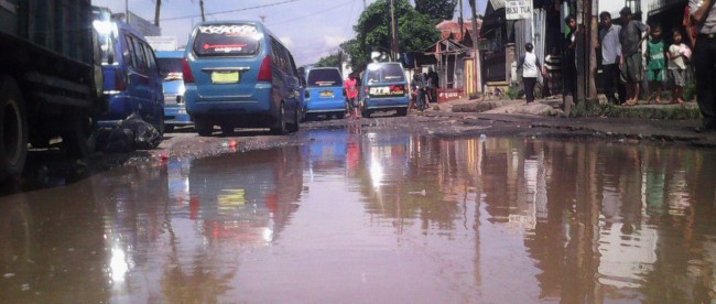 Kerusakan Jalan Raya di bilangan Jalan Sanja, Citeureup, Kab. Bogor (dok. KM)