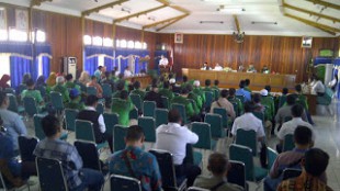 Acara pelepasan rombongan peserta kejuaraan MTQ Kalimantan Barat di Aula Bupati Kapuas Hulu, Putussibau Rabu 18/5 (dok. KM)