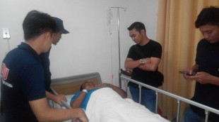 Danramil Rumpin Kapt. Hassan Bisri menjalani perawatan di RS. BMC, kota Bogor stelah ditabrak oleh pembalap liar (dok. KM)