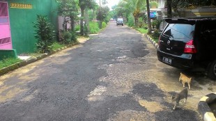 Jalan di perumahan Pura Bojonggede yang telah diperbaiki warga (dok. KM)