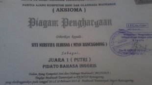Piagam Juara AKSIOMA tingkat kecamatan yang ditolak untuk jalur prestasi pada PPDB di SMAN 1 Cianjur (dok. KM)