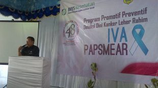 Tim BPJS Kabupaten Bogor dan Dinas Kesehatan berikan pemahaman bahaya penyakit kangker leher rahim (dok. KM)