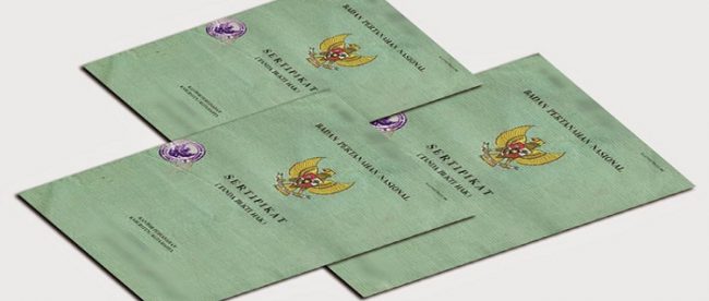 Sertipikat hak milik tanah (stock)