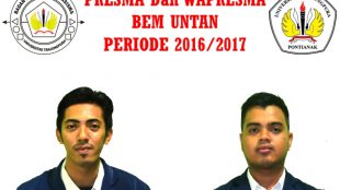 Kamarullah (kiri) dan Abdul Aziz, pasangan Presiden dan Wakil Presiden BEM Untan Pontianak 2016-2017 (dok. Haris/KM)