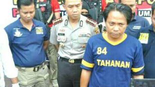 (Kanan) Anton, dukun gadungan yang menjadi tersangka pembunuhan 2 santrinya dari Padepokan "Satrio Aji" (dok. KM)