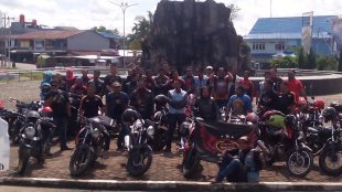 Anggota klub motor Tiger PHUKATC saat melakukan touring ke Melawi, Kalbar (dok. KM)