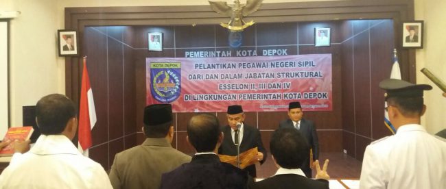 Walikota Depok melakukan pelantikan & pengambilan sumpah jabatan (dok. KM)