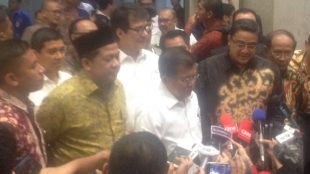 Wakil Presiden Jusuf Kalla usai RDP dengan Komisi 9 DPR-RI, Jakarta 8/2 (dok. KM)