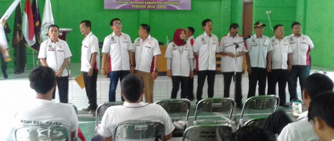 Pengukuhan kepengurusan KONI 2016-2020 Kecamatan Rajeg, Kabupaten Tangerang.