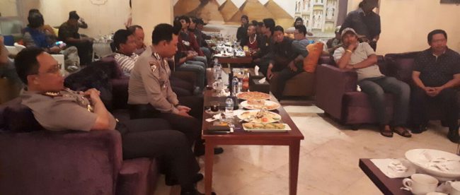 Suasana Halal Bihalal Polresta Bogor KOta dengan wartawan di Restoran Sultana, Kota Bogor 11/7 (dok. KM)
