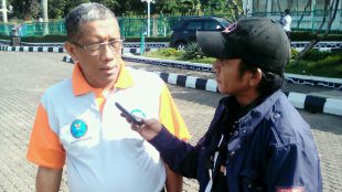 Kepala BNN Kabupaten Bogor, Nugraha Setia Budhi, saat diwawancarai KM usai peringatan HANI (dok. KM)