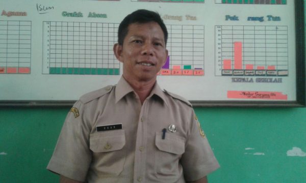 Kepala Sekolah SDN 1 Carangpulang, Ukar, saat ditemui KM (dok. KM)