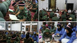Prajurit dan petinggi serta ASN Kostrad dalam gelaran Doa Bersama 171717, Kamis 17/8/2017 (dok. KM)