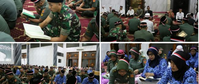 Prajurit dan petinggi serta ASN Kostrad dalam gelaran Doa Bersama 171717, Kamis 17/8/2017 (dok. KM)
