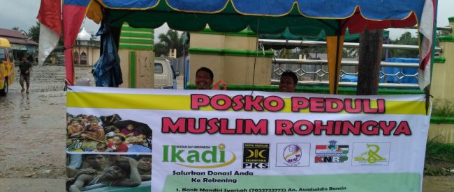 Posko Peduli Muslim Rohingya yang didirikan oleh aktivis di Subulussalam, NAD (dok. KM)