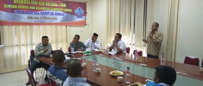 Diskusi FGD yang digelar Kesbangpol Kabupaten Pidie Jaya bersama tokoh dan ormas tentang Pilkada, Rabu 11/10 (dok. KM)