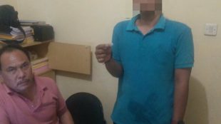 Pemuda yang diduga pengedar sabu di Mapolsek Neglasari, Tangerang (KM)