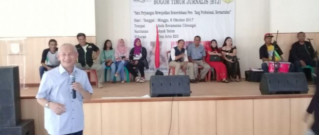 Camat Jonggol H Beben Suhendar memberi sambutan pada acara Deklarasi 