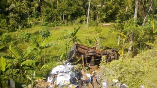 Kondisi truk pengangkut sampah milik Pemerintah Kota Bogor yang kecelakaan, Sabtu 21/10 (dok. KM)