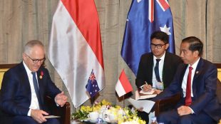Presiden Joko Widodo bertemu Perdana Menteri Australia Malcolm Turnbull sebelum KTT APEC di Da Nang, Vietnam, 11/11/2017 (dok. Setpres)