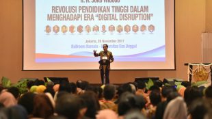 Presiden Joko Widodo memberikan sambutan pada penutupan Rembuk Nasional APTISI di Jakarta, Rabu 29/11 (dok. Setpres)
