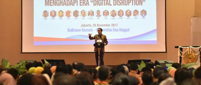 Presiden Joko Widodo memberikan sambutan pada penutupan Rembuk Nasional APTISI di Jakarta, Rabu 29/11 (dok. Setpres)