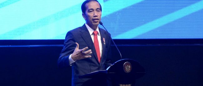 Presiden Joko Widodo memberikan sambutan pada acara Pertemuan Tahunan BI 2017 di Jakarta, Rabu 29/11 (dok. Setpres)
