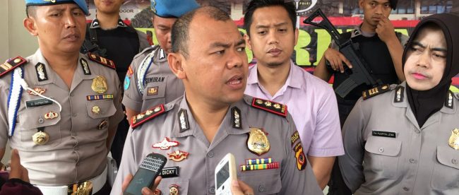 Kapolres Bogor Andy M. Dicky saat memberikan keterangan pers (dok. KM)
