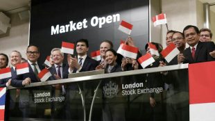 Peluncuran Komodo Bond di London Stock Exchange, Rabu 13/12/2017 (dok. Setpres)