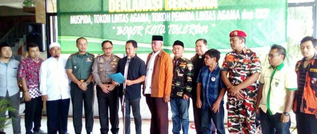 Walikota Bogor Bima Arya membacakan Deklarasi 