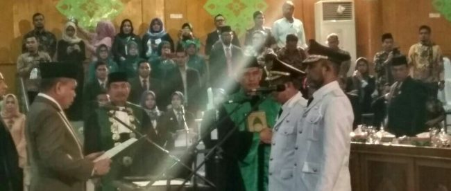 Gubernur Aceh melantik Bupati dan Wakil Bupati terpilih Kabupaten Aceh Tamiang, Jumat 29/12/2017 (dok. KM)