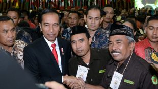 Presiden Joko Widodo di Perayaan Hari Ulang Tahun Angkatan Muda Siliwangi (AMS) ke-51 di Gedung Merdeka Kota Bandung, Kamis 28 Desember 2017 (dok. KM)