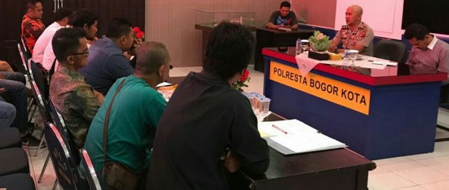 Pertemuan pengurus ormas Pemuda Pancasila dan BBRP bersama jajaran Polresta Bogor, Kamis 14/12 (dok. KM)