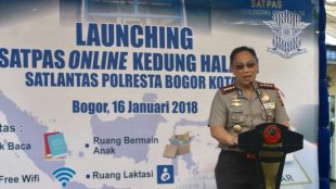 Kapolresta Bogor Kombes Pol Ulung Sampurna Jaya saat sambutan Launching Satpas SIM Online, Selasa 16/1 (dok. KM)