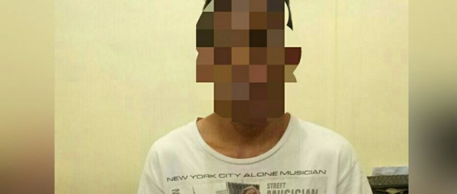 B (17) yang ditangkap oleh pihak Reserse Kriminal Polres Langsa karena disuga mencuri beberapa buah handphone (dok.KM)