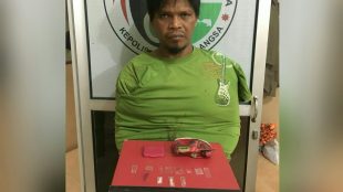 ZB, tersangka pengedar narkoba beserta barang bukti yang diamankan pihak reserse narkoba Polres Langsa (dok. KM)