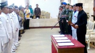 Walikota Bogor Bima Arya Sugiarto saat lantik pejabat eselon III dan IV, 9/2 (dok. KM)