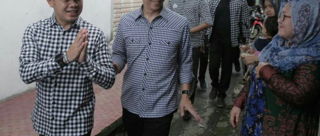 Pasangan Calon Walikota dan Wakil Walikota Bogor Bima Arya dan Dedie Rachim saat 