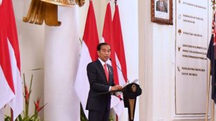 Presiden Joko Widodo memberi sambutan di Gedung Pancasila, Kementerian Luar Negeri, Jakarta Pusat, Senin, 12 Februari 2018 (dok. Setpres)