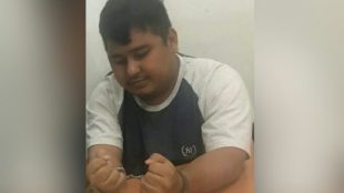 Ramlan Alias Beno Bin Salam, Direktur PT. Ayu Mustika Rizki, setelah ditangkap aparat di Bundaran HI, Kamis 22/2 (dok. KM)