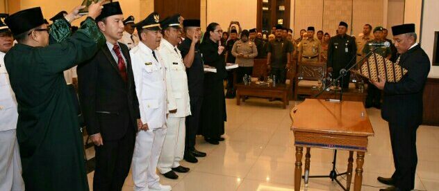 Pelantikan pejabat baru di jajaran Pemkot Depok, Selasa 13/3 (dok. KM)