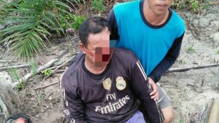 Kondisi Samsuli yang di tolong oleh Subir di lokasi TKP (dok. KM)