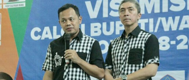 Calon Walikota Bogor petahana Bima Arya dan calon wakilnya Dedie Rachim (dok. KM)