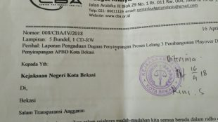 Laporan CBA kepada Kejaksaan Negeri Kota Bekasi (dok. KM)