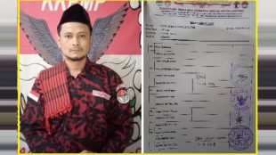 Ketua Kesatuan Komando Pembela Merah Putih (KKPMP) Markas Daerah Kota Cilegon, Hadi Adhadi melayangkan somasi terkait cafe dan resto. Tanda terima somasi yang sudah diterima pihak pemerintahan Kota Cilegon. (dok. KM)